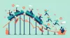 Investment roller coaster showing steady investors riding through market volatility while others jump off during the dip, illustrating Dave Ramsey's tariff advice.